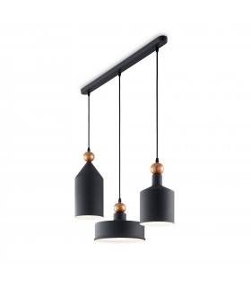 3 Light Cluster Ceiling Pendant Black - 1