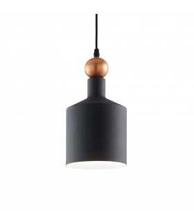 1 Light Dome Ceiling Pendant Light Black - 1