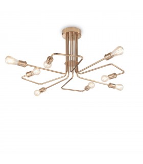 8 Light Multi Arm Ceiling Light Antique Brass - 1