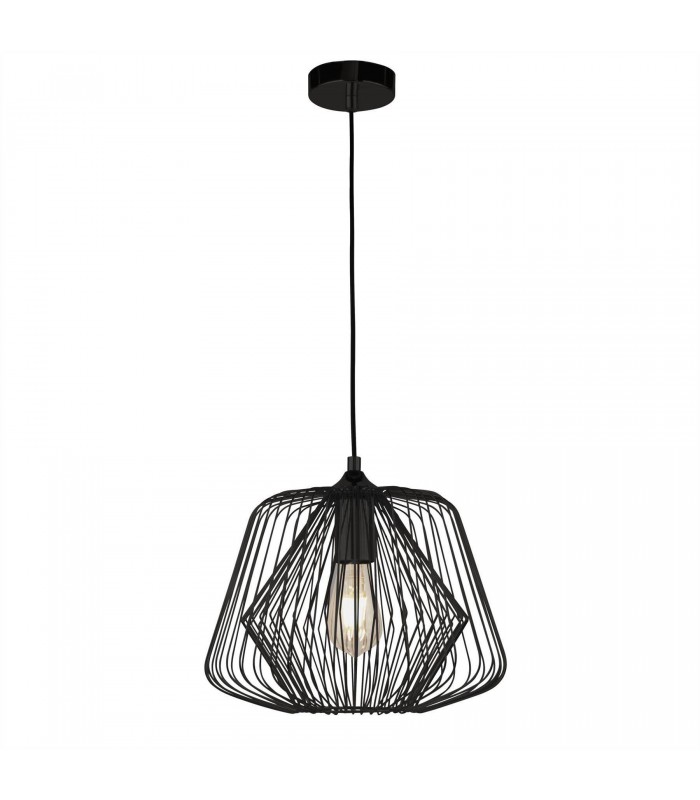 1 Light Cage Pendant Matt Black, E27 - 1