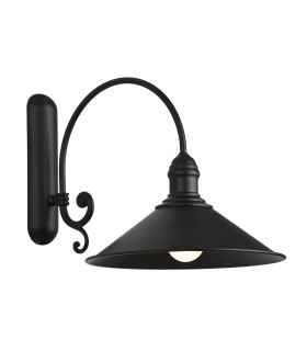 Erba Outdoor Dome Wall Lamp Black Matt