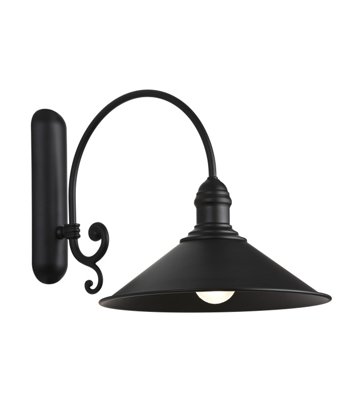 Erba Outdoor Dome Wall Lamp Black Matt