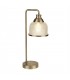 1 Light Table Lamp Antique Brass, Glass Shade, E27 - 1