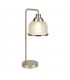 1 Light Table Lamp Satin Silver, Glass Shade, E27 - 1
