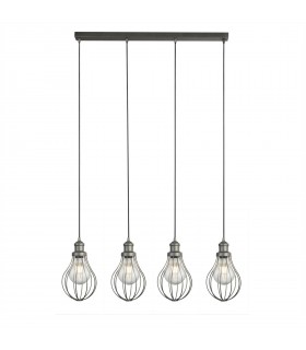 4 Light Balloon Cage Hanging Pendant Silver, E27 - 1