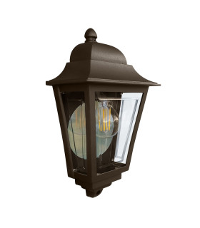 Deco Lane 1 Light Half Outdoor Wall Lantern Bronze IP44-1