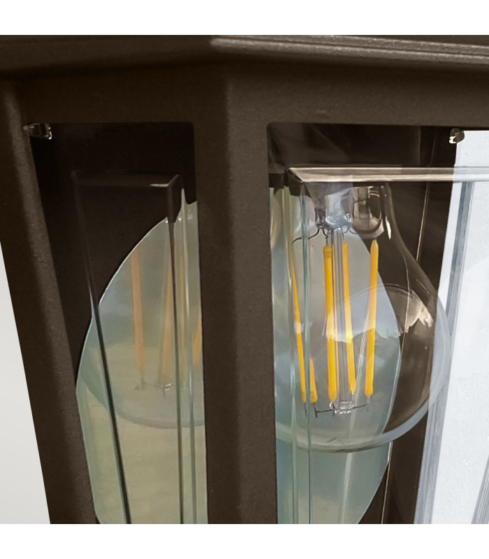 Deco Lane 1 Light Half Outdoor Wall Lantern Bronze IP44-3
