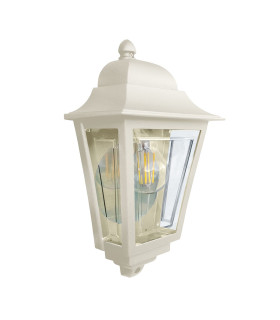 Deco Lane 1 Light Half Outdoor Wall Lantern Cream IP44-1