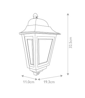 Deco Lane 1 Light Half Outdoor Wall Lantern Cream IP44-2