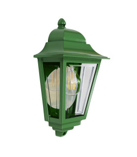 Deco Lane 1 Light Half Outdoor Wall Lantern Green IP44-1