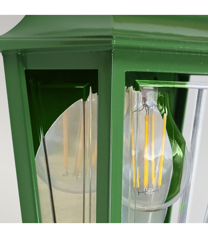 Deco Lane 1 Light Half Outdoor Wall Lantern Green IP44-3