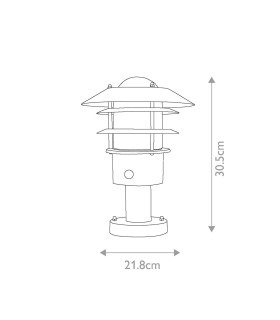 Helsingor 1 Light PIR Pedestal Lantern Black IP44-2