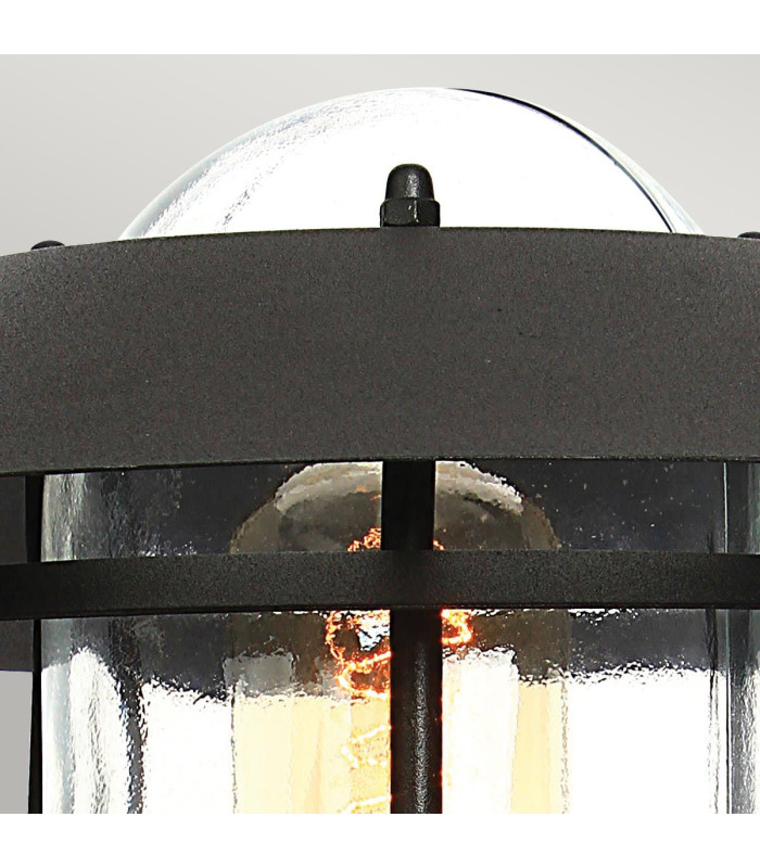 Helsingor 1 Light PIR Pedestal Lantern Black IP44-4