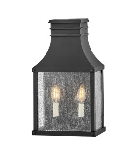 Beacon Hill 2 Light Half Outdoor Wall Lantern Museum Black IP44-1