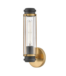 Masthead 1 Light Outdoor Wall Light Heritage Brass & Black IP44-1