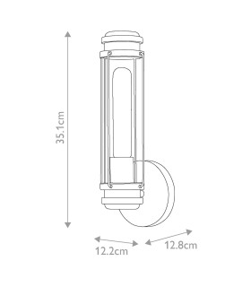 Masthead 1 Light Outdoor Wall Light Polished Chrome & Black IP44-2