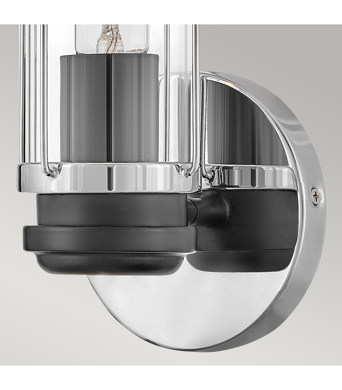 Masthead 1 Light Outdoor Wall Light Polished Chrome & Black IP44-4