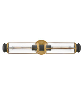 Masthead 2 Light Outdoor Wall Light Heritage Brass & Black IP44-1