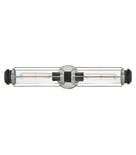 Masthead 2 Light Outdoor Wall Light Polished Chrome & Black IP44-1