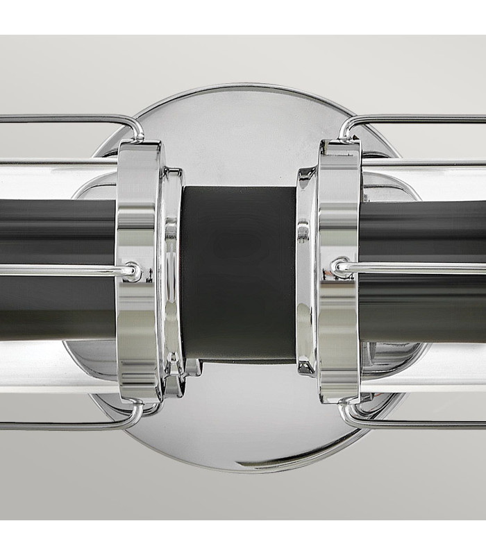 Masthead 2 Light Outdoor Wall Light Polished Chrome & Black IP44-4
