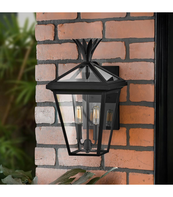 Palma 2 Light Medium Outdoor Wall Lantern Black IP44-3