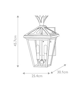 Palma 2 Light Medium Outdoor Wall Lantern Burnished Bronze IP44-2