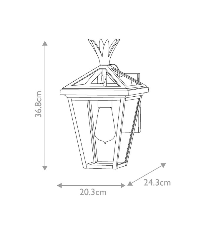 Palma 1 Light Small Outdoor Wall Lantern Black IP44-2