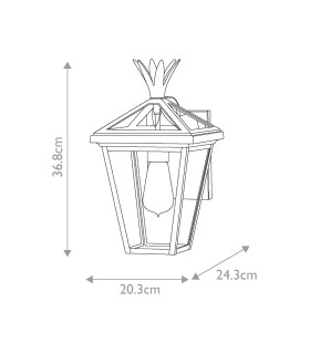 Palma 1 Light Small Outdoor Wall Lantern Burnished Bronze IP44-2