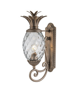 Plantation 1 Light Medium Outdoor Wall Lantern Burnished Bronze IP44-1