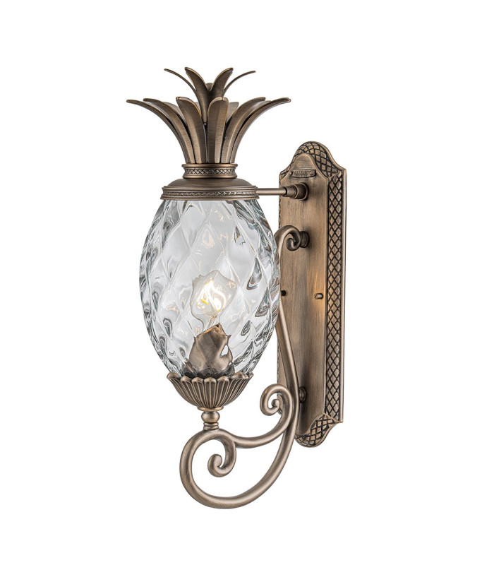 Plantation 1 Light Medium Outdoor Wall Lantern Burnished Bronze IP44-1