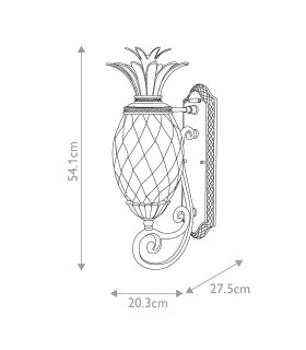 Plantation 1 Light Medium Outdoor Wall Lantern Burnished Bronze IP44-2