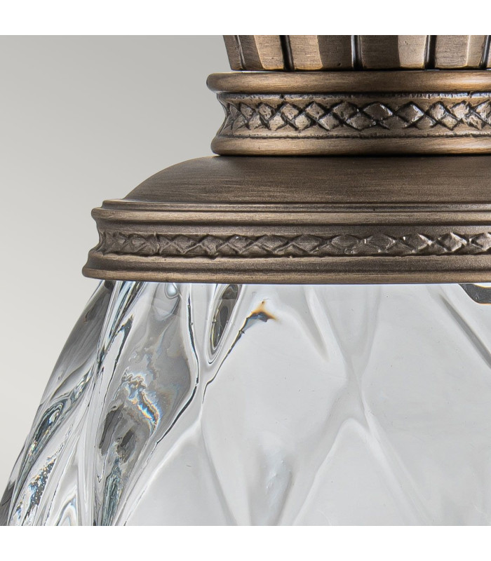 Plantation 1 Light Medium Outdoor Wall Lantern Burnished Bronze IP44-4