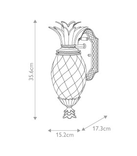 Plantation 1 Light Small Outdoor Wall Lantern Burnished Bronze IP44-2