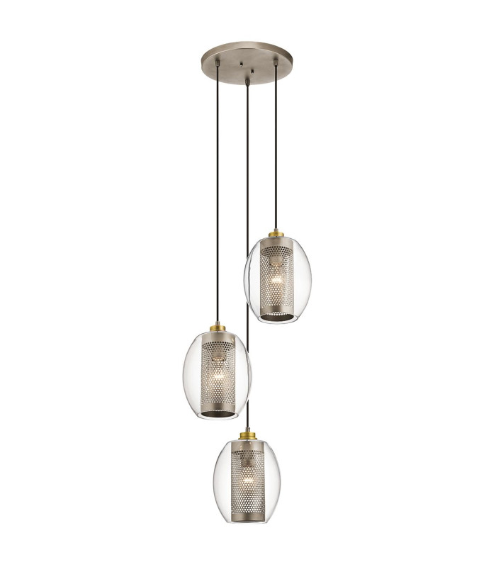 Asher 3 Light Pendant Circle Antique Pewter-1