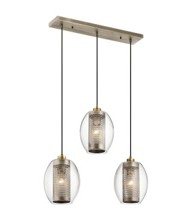 Asher 3 Light Pendant Rectangle Antique Pewter-1