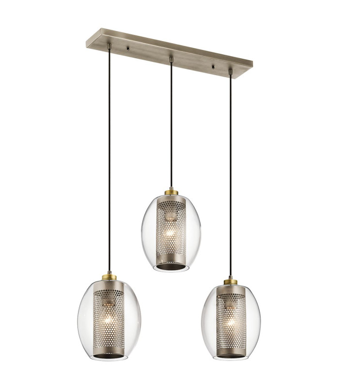 Asher 3 Light Pendant Rectangle Antique Pewter-1