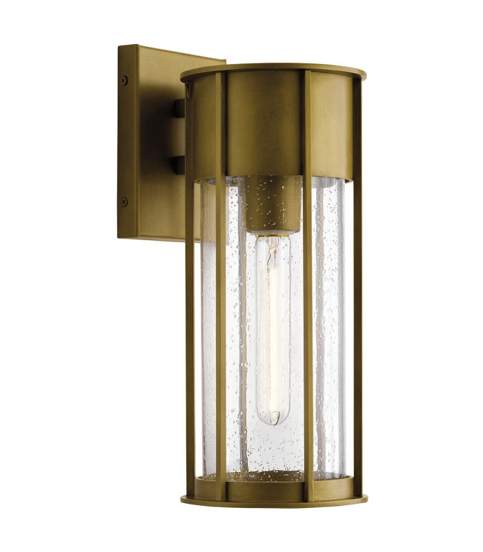 Camillo 1 Light Medium Outdoor Wall Lantern Painted Natural Brass IP44-1