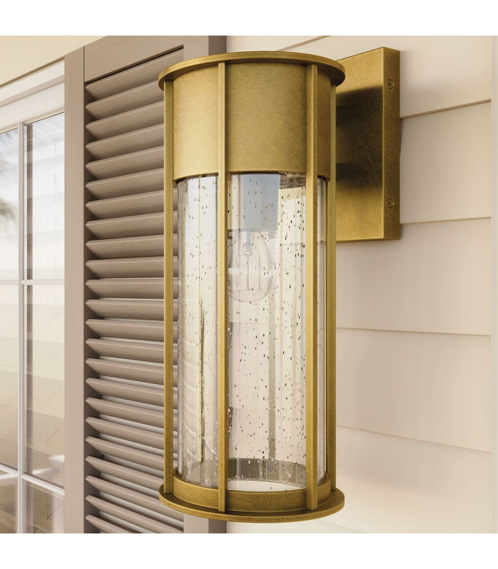 Camillo 1 Light Medium Outdoor Wall Lantern Painted Natural Brass IP44-3