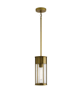 Camillo 1 Light Outdoor Pendant Painted Natural Brass IP44-1
