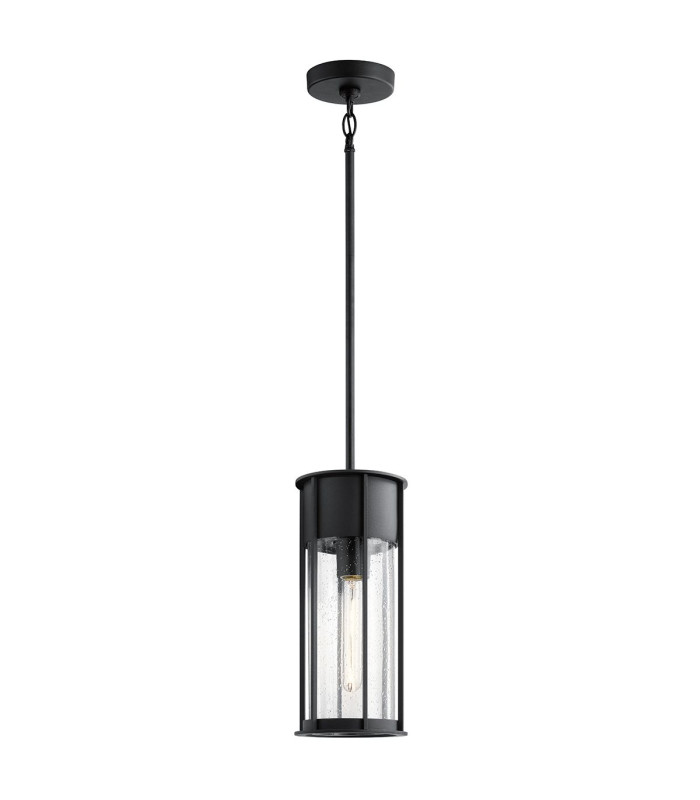 Camillo 1 Light Outdoor Pendant Textured Black IP44-1