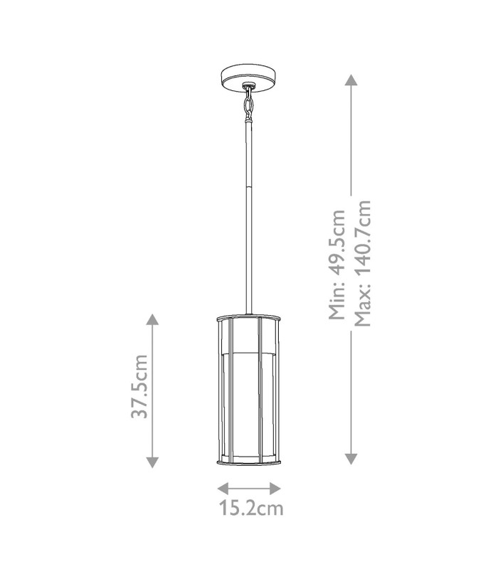 Camillo 1 Light Outdoor Pendant Textured Black IP44-2