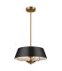 Luella 3 Light Duo-Mount Pendant Black & Brass-1