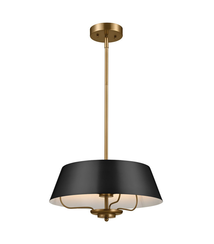 Luella 3 Light Duo-Mount Pendant Black & Brass-1