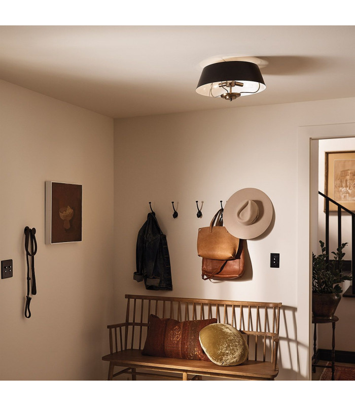 Luella 3 Light Duo-Mount Pendant Black & Brass-3