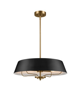 Luella 4 Light Duo-Mount Pendant Black & Brass-1