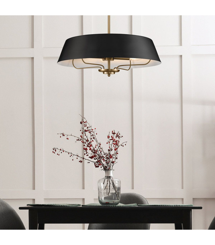 Luella 4 Light Duo-Mount Pendant Black & Brass-3