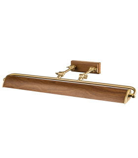 Winchfield 4 Light Large Picture Light Aged Brass & Oak Effect-1