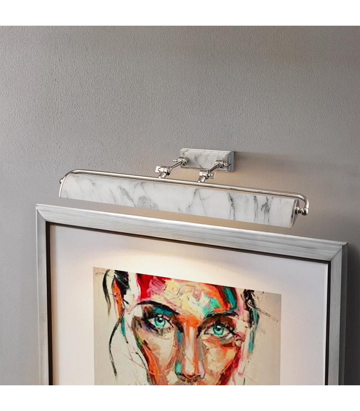 Winchfield 4 Light Large Picture Light Polished Nickel & White Marble Effect-3