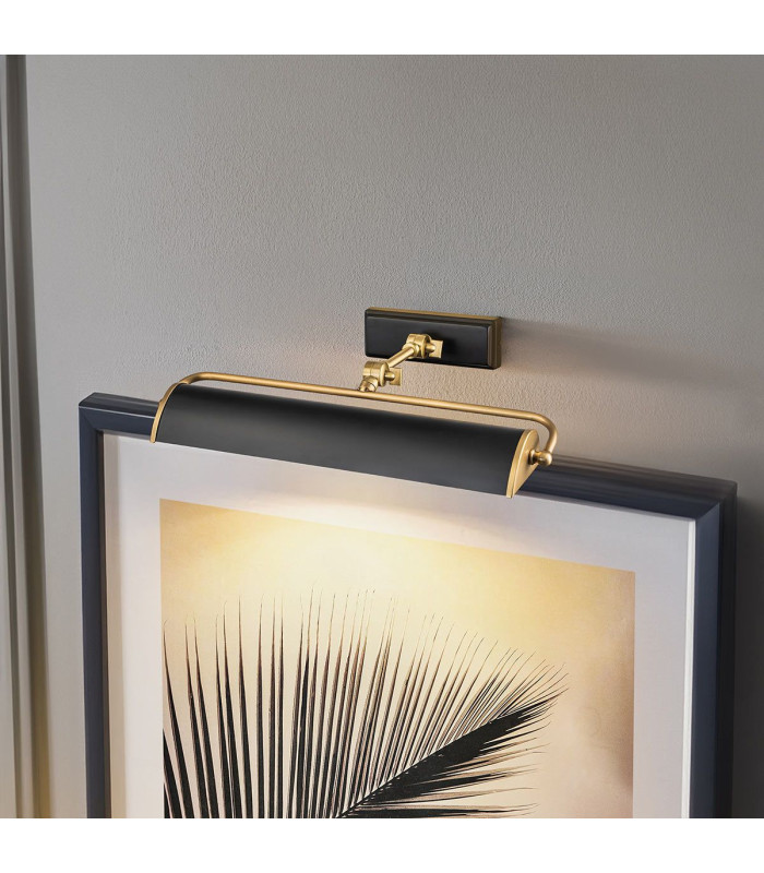 Winchfield 2 Light Medium Picture Light Aged Brass & Matte Black-3