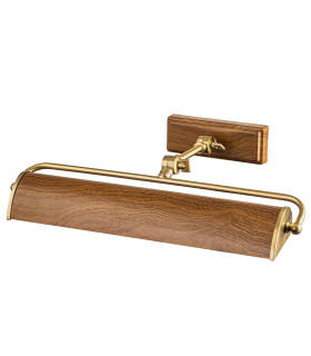Winchfield 2 Light Medium Picture Light Aged Brass & Oak Effect-1